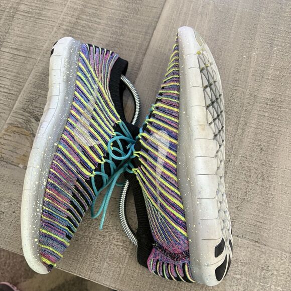 Nike Free RN Motion Flyknit Women's US 8 Blue Purple Running Shoes 834585-006 - Picture 4 of 9